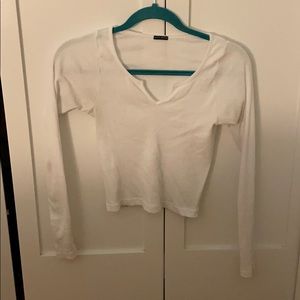 white brandy notch neck long sleeve